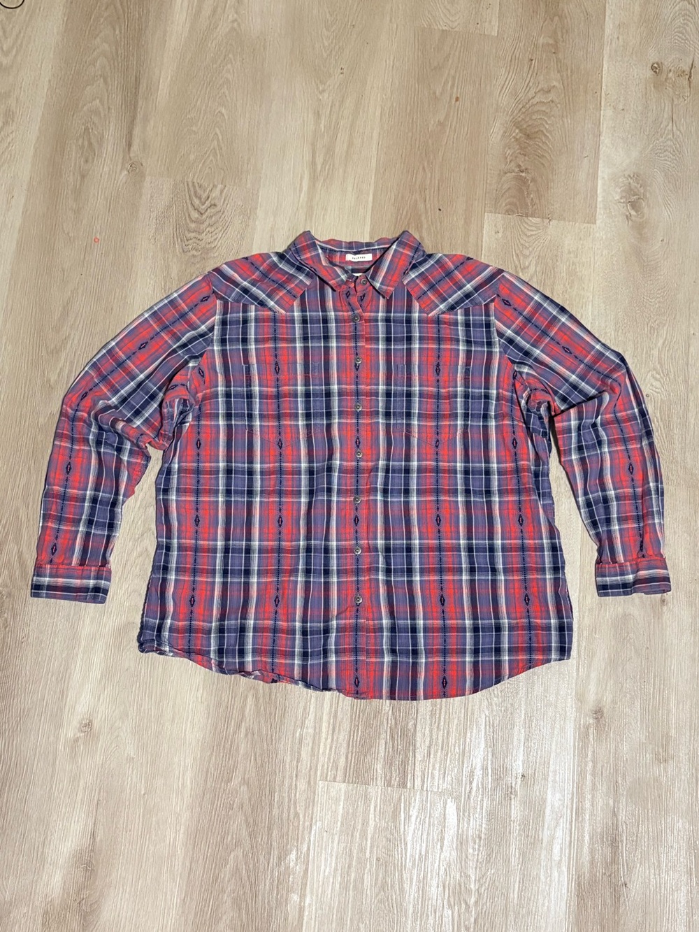 Ariat Plaid Flannel Button Down Women’s Size XXL Red & Blue Long Sleeve Shirt